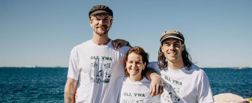 VWA CEO Tina picutred with ColdNips Founders Ryan and Jian, whose group empowers social connection